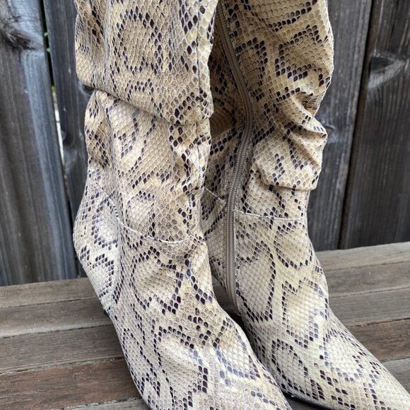 XOXO Women's Ankle High Boots, Faux Snakeskin Stilettos, Size 7 1/2M - Picture 9 of 9